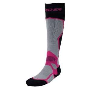   Womens Performance Ski Socks Black/Silver/Hot Pink
