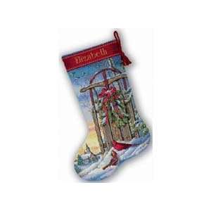  Christmas Sled Stocking Counted Cross Stitch Kit: Office 