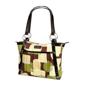   Eco friendly Casual 15.4 Laptop Tote  Mod Green Sqrs 