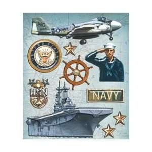 K&Company Sticker Medley Navy; 6 Items/Order
