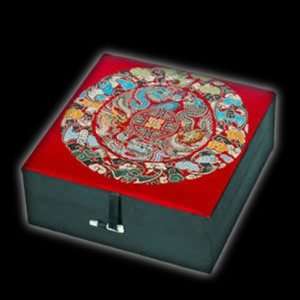    Embroidered Red Silk Dragon Box   Hand Crafted: Everything Else