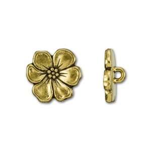   Gold Plated Pewter Apple Blossom Flower Button Arts, Crafts & Sewing
