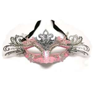  Pink & Silver Decorative Metal Venetian Mask: Home 
