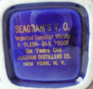 SEAGRAMS V O Whiskey Pitcher Cobalt Blue 20 oz EUC  