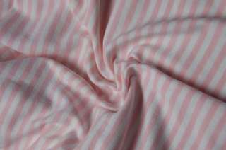   YDS French Cotton Knit Striped Jersey Pink & White FABRIC 60  