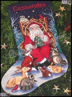   Animals Christmas Stocking Counted Cross Stitch Kit Dimensions  