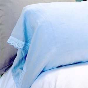  linen pillowcase with crochet lace trim