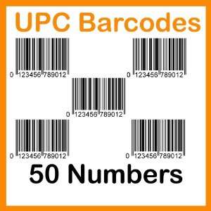  UPC Numbers (50 UPC bar codes) for scanners Office 
