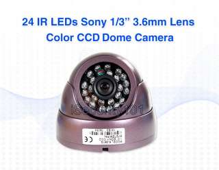 NEW Outdoor 24 IR 1/3 Sony CCD 3.6mm 420TVL Vandal proof Dome CCTV 