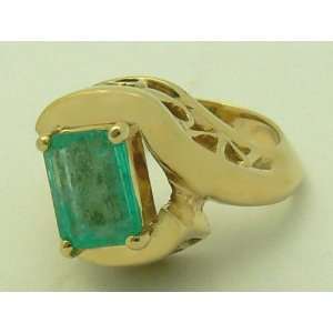  Custom Made Colombian Emerald & Gold Ring 2.50cts 