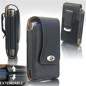  BLACK Leather Vertical Extendable Belt Clip Pouch Case for 