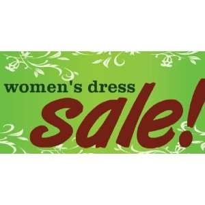    3x6 Vinyl Banner   Womens Dress Sale Green Floral 