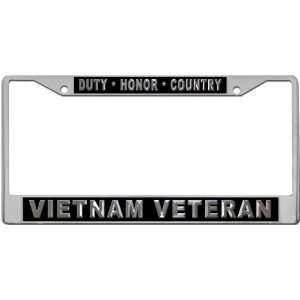 Duty Honor Country   Vietnam Veteran Custom License Plate METAL Frame 