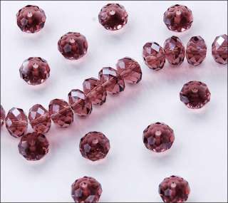 72pcs Faceted Crystal Rondelle Loose Beads 8mm A099  
