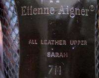 Etienne Aigner Sarah Womens Leather Brown Faux Croc Pumps High Heels 