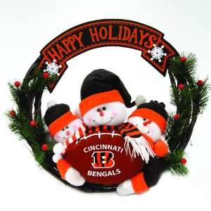  20 NFL Cincinnati Bengals Happy Holidays Triple Snowmen 