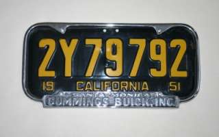 California Buick Dealer License Plate Frame Original  