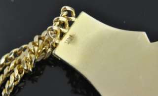   14K Yellow Gold Guadalupe Madonna Religious Ruby Curb Chain Bracelet