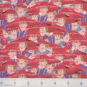   of Purple Red Hat Ladies Fabric By The Yard: Arts, Crafts & Sewing