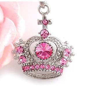 Pink Crown Tiara Pendant Necklace n75