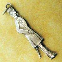   SILVER MECHANICAL SALUTING SOLDIER CHARM C1900 BOOK PIECE!  