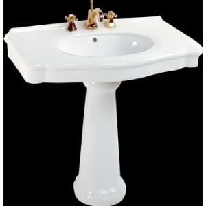   White Vitreous China, White Darbyshire Pedestal Sink 8 inch Widespread