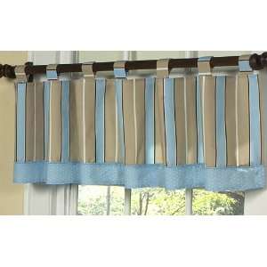  Blue And Brown Modern Dots Tab top Window Valance