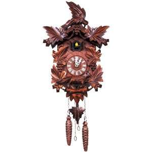  German Black Forest Cuckoo Clock   Carved Fox with Grapes 
