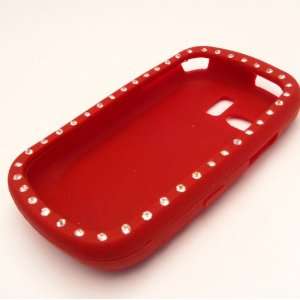 Samsung R355c Red Pretty Bling Dazzle Diamonds Protector Soft Silicone 