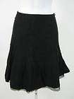 LITHE Black Embroidered A Line Mid Thigh Skirt Sz 6  