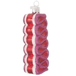  Ribbon Candy   Pink & Red Christmas Ornament