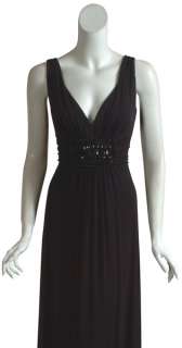 DAVID MEISTER Black Beaded Long Gown Dress 4 NEW  