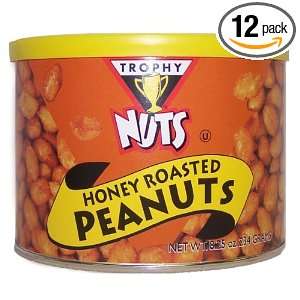 Trophy Nut Honey Roast Peanuts, 8.25 Ounce Cans (Pack of 12)  