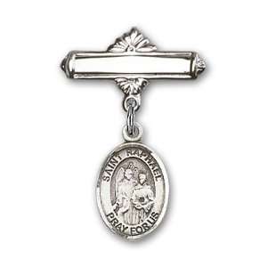  St. Raphael the Archangel Charm and Polished Badge Pin St. Raphael 