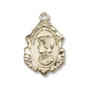 Gold Filled St. Elizabeth Ann Seton Medal Pendant Charm with 18 Gold 