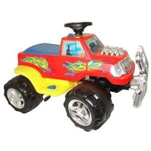    Monster Truck Battery Powered Ride On Toy in Red: Toys & Games
