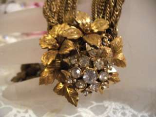   Russian Gold Plated DeMario Chain & Rhinestone Centerpiece Necklace