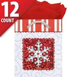    Red and White Christmas Luxury Gift Bags 12ct: Toys & Games