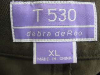 530 DEBRA DEROO Brown Cotton Slacks Pants Sz XL  