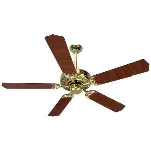   Polished Brass 52 Ceiling Fan with BCD52 RW3 Blades: Home Improvement