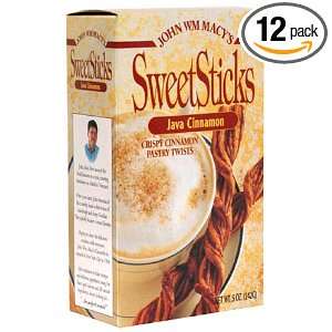 John Wm.  Java Cinnamon SweetSticks, 5 Ounce Boxes (Pack of 12 