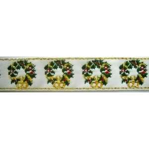   Jacquard Christmas Wreath Ribbon Trim 5/8 Inch Arts, Crafts & Sewing