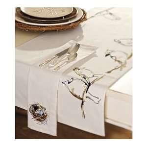    Pottery Barn Bird Embroidered Table Runner: Kitchen & Dining