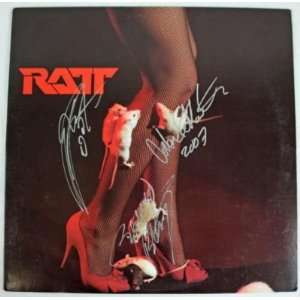  RATT PEARCY DEMARTINI & BLOTZ SIGNED EP ALBUM COVER JSA 