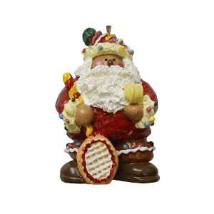 Gingerbread Santa Tennis Racquet Christmas Ornament:  