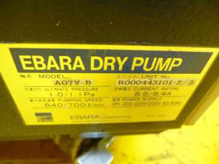 Ebara A07V B Dry Vacuum Pump Untested  