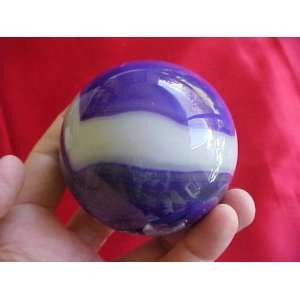   A4901 Gemqz Purple Banded Agate Carved Sphere Big  