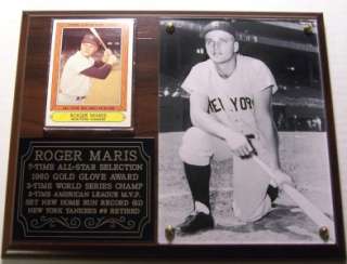 Roger Maris #9 New York Yankees Photo Card Plaque 61 Home Runs 3x 