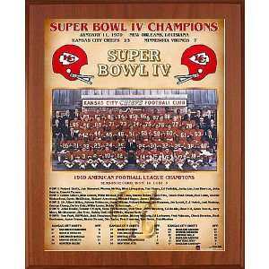  Healy Kansas City Chiefs Super Bowl Iv Champions 11X13 