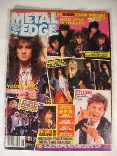 1987 August Metal Edge Vintage Magazine Ozzy Cinderella Poison  
